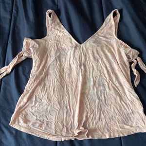 off pink off shoulder tee